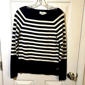 UEC Navy/White striped Vineyard Vines Boat Neck lightweight knit Sweater (XS)
